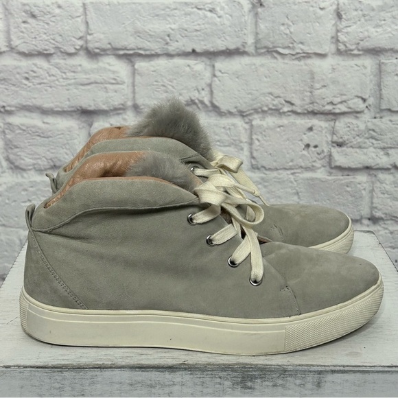 Jaggar Mid-Top Suede Faux Fur Trainer Sneakers - Picture 9 of 16